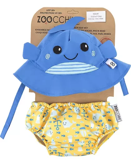 Set baby costumino contenitivo e cappellino a tema balena
