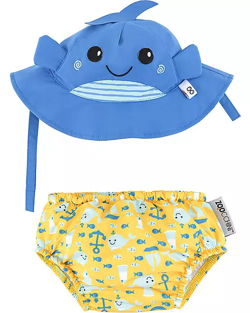 Set baby costumino contenitivo e cappellino a tema balena