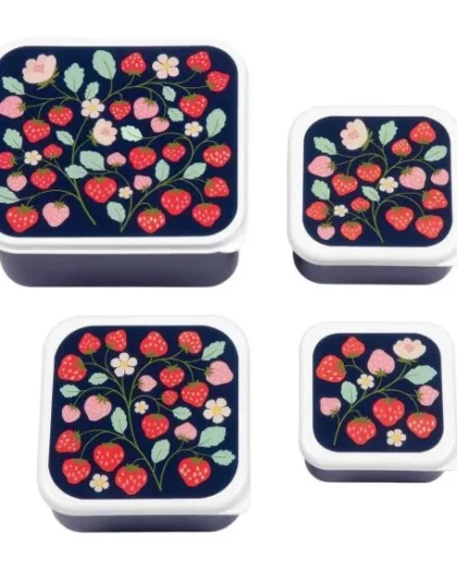 Set di scatole portamerenda a tema fragole