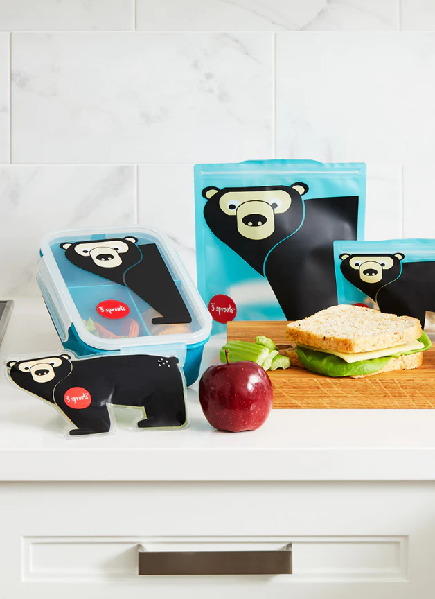 kit porta pranzo 3 Sprouts con disegno di orso