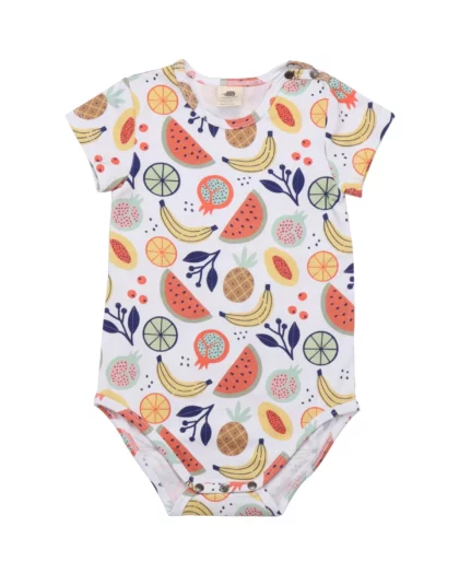 body a manica corta con frutta
