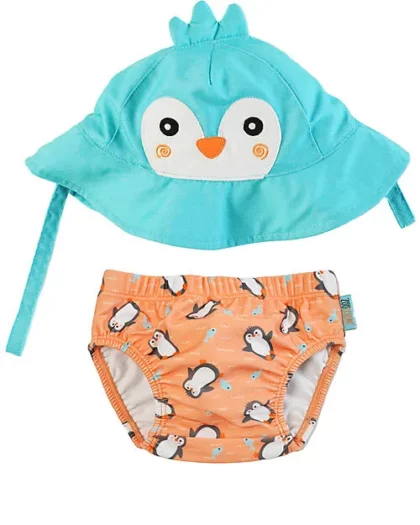 Set Baby Costumino Contenitivo e Cappellino Pinguino
