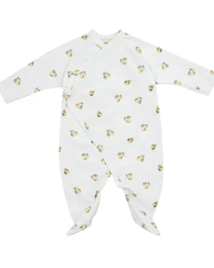 Tutina con piedini in cotone organico Limoni