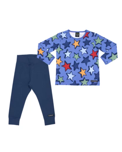 completo per bambini di con stampe di stelle azzurre