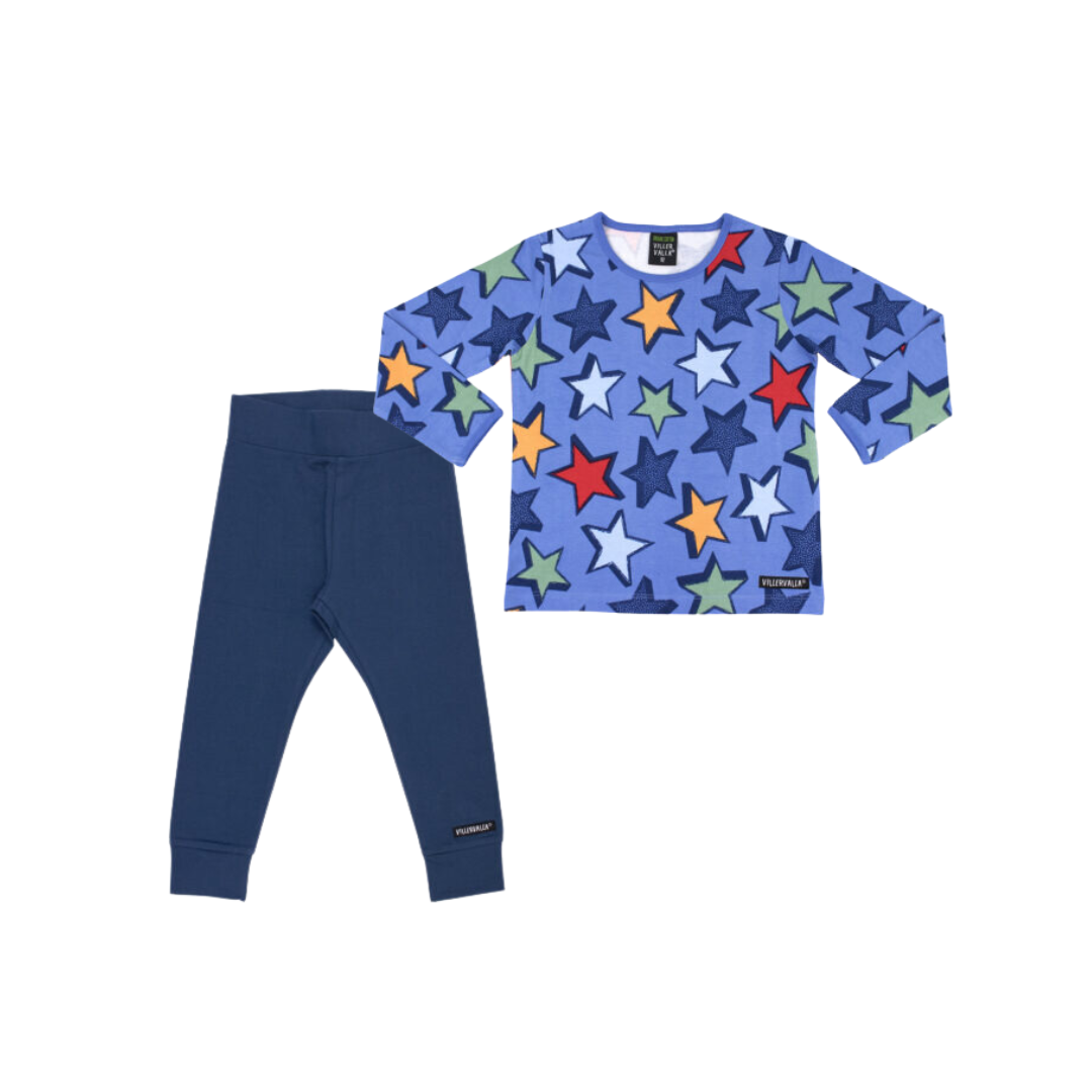 completo per bambini di con stampe di stelle azzurre