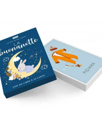 cofanetto con carte per la buonanotte e un libricino a tema