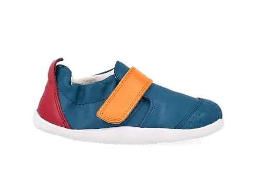 Bobux xplorer scarpine primi passi per bambini di colore blu e arancio