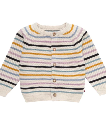 cardigan a righe in cotone biologico per bambini