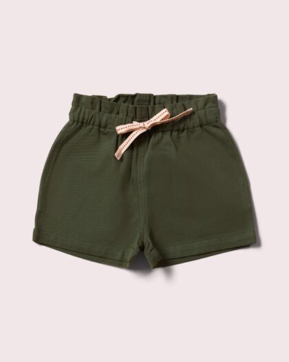 pantaloncino verde in puro cotone biologico per bambini