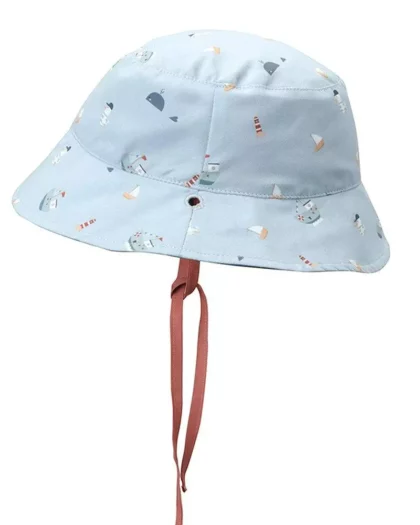 cappellino reversibile antiraggi UV di colore azzurro
