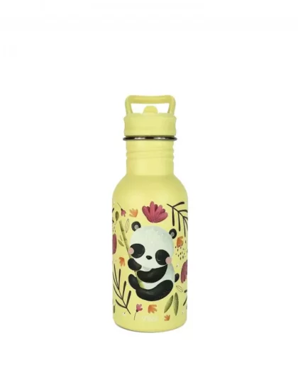 borraccia in acciaio con disegno di panda