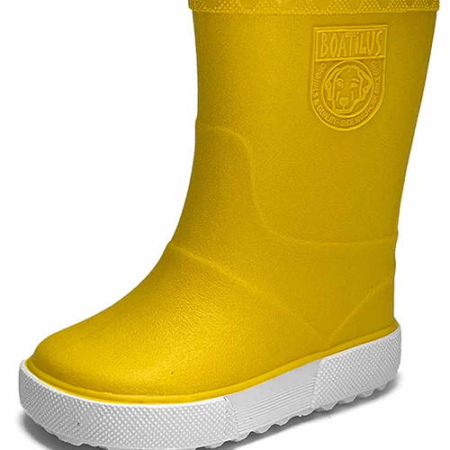 Stivaletto pioggia bambini marca boatilus modello nautic di colore giallo