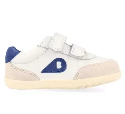 bobux step up champ bianca e blu, scarpe primi passi per bambini