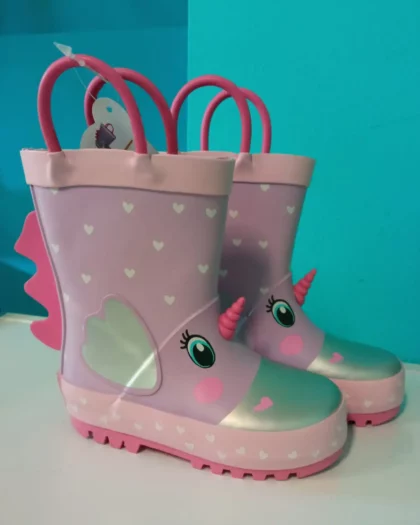 stivaletti pioggia di colore lill, fantasia unicorno. Marca Mr Tiggle