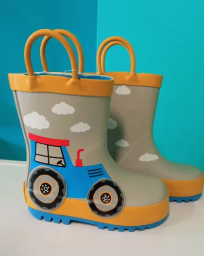 Stivali pioggia per bambini mr tiggle con disegno di trattore