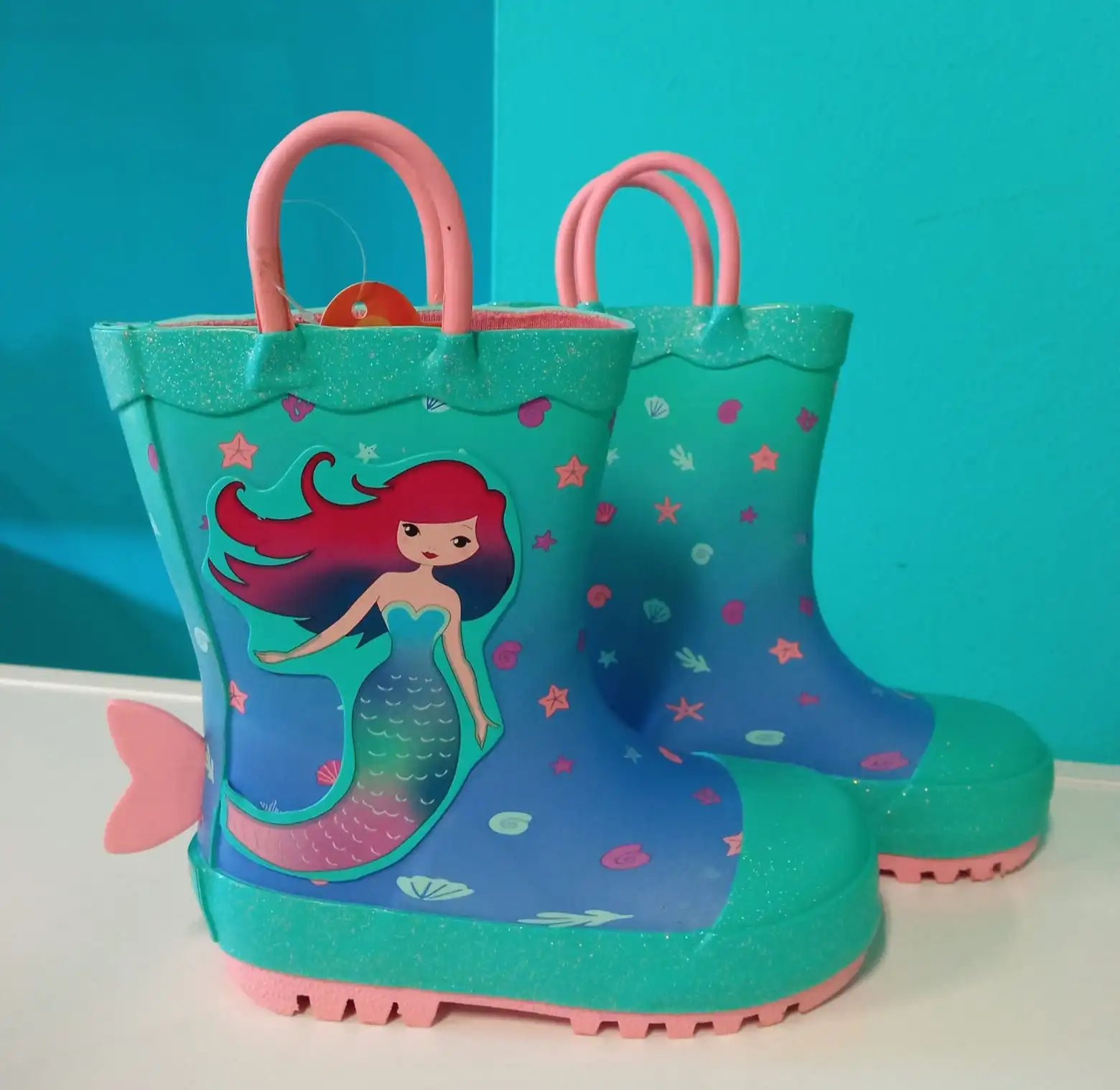 Stivaletti pioggia per bambini con disegno di sirenetta marca Mr tiggle