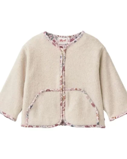 giacca teddy in pile con rivestimento in cotone organico del brand people wear organic