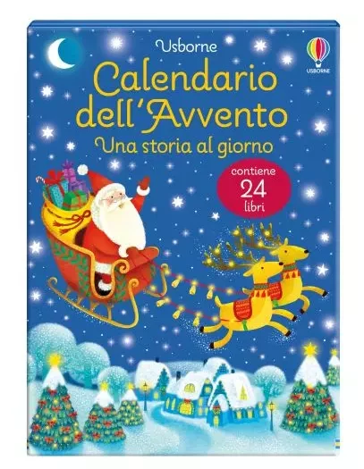 calendario dell'avvento usborne con 24 libricini da leggere, marca usborne